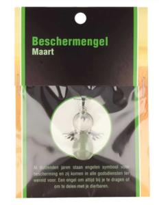 Beschermengel hanger Maart Aventurijn groen zonder ketting