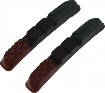 Cycle Tech remblokrubbers V-brake 72 x 11 mm zwart/rood/groen 4 stuks