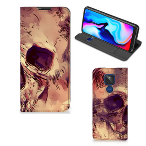 Mobiel BookCase Motorola Moto G9 Play Skullhead