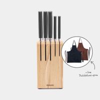 Brabantia Profile messenblok hout met 5 messen - Beukenhout - thumbnail