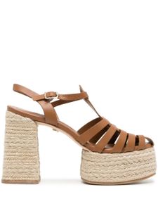 Dee Ocleppo Tulum 120mm leather espadrilles - Tons neutres