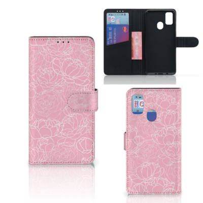 Samsung Galaxy M21 | M30s Hoesje White Flowers Samsung Galaxy M21 | M30s Hoesje White Flowers