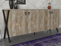 Dressoir ZENITH 4 deuren walnoot/zwart