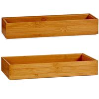 Kast/lade/make-up sorteer organizer bamboe hout bakjes - Set van 4x stuks