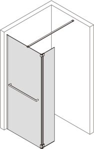 Saqu Modulo inloopdouche met zijwand incl. handdoekhouder en antikalk 100x30x210cm mat zwart