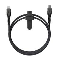 URBAN ARMOR GEAR UAG Robuuste Kevlar Core USB-C naar Lightning-kabel, 1,5 m, 30 W, MFi-gecertificeerd, versterkte snelle iPhone-oplader voor iPhone 14 Pro Max, iPhone 13 en eerder, zwart/grijs