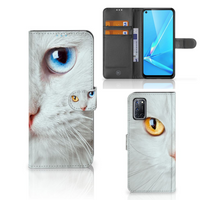 OPPO A72 | OPPO A52 Telefoonhoesje met Pasjes Witte Kat