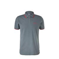 s.Oliver regular fit polo met contrastbies grijs