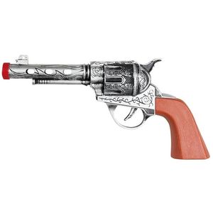 Verkleedaccessoire revolver/pistool zilver 20 cm Western thema   -