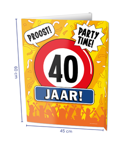 Raambord 40 Jaar Verjaardag (60x45cm)