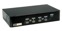 ROLINE DisplayPort USB 2.0 KVM Switch, 1 User - 4 PC