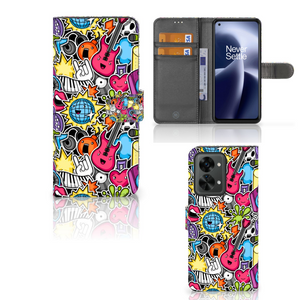 OnePlus Nord 2T Wallet Case met Pasjes Punk Rock