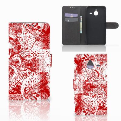 Telefoonhoesje met Naam Microsoft Lumia 640 XL Angel Skull Rood Telefoonhoesje met Naam Microsoft Lumia 640 XL Angel Skull Rood