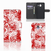 Telefoonhoesje met Naam Microsoft Lumia 640 XL Angel Skull Rood