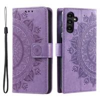 Samsung Galaxy A34 5G Mandala Series Wallet Case - Paars