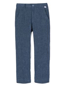 Il Gufo pantalon en lin à coupe droite - Bleu