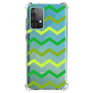 Samsung Galaxy A52 4G/5G Doorzichtige Silicone Hoesje Zigzag Groen