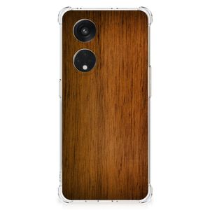 OPPO Reno8 T 5G Stevig Telefoonhoesje Donker Hout