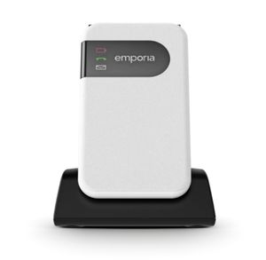 Emporia SIMPLICITYglam Senioren clamshell telefoon IP54, Met laadstation, SOS-knop, Spatwaterdicht Wit