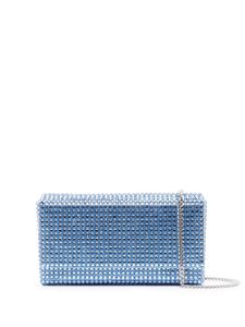 Amina Muaddi Paloma crystal-embellished clutch bag - Bleu