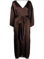 VOZ V-neck silk dress - Marron