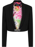 DSQUARED2 blazer crop à plaque logo - Noir - thumbnail