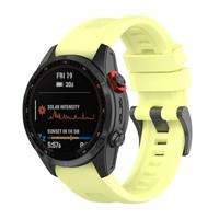 By Qubix - Siliconen sportbandje - Geel - Compatible met Garmin Tactix 8-47mm - Compatible Garmin bandje - Bandbreedte: 22mm