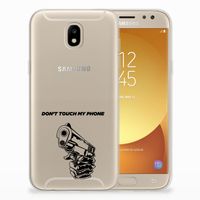 Samsung Galaxy J5 2017 Silicone-hoesje Gun Don't Touch My Phone - thumbnail