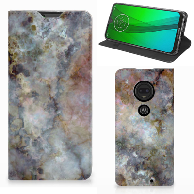 Motorola Moto G7 | G7 Plus Standcase Marmer Grijs