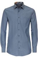 Redmond Casual Regular Fit Overhemd blauw, Effen - thumbnail