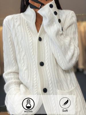 Loose Wool/Knitting Casual Cardiganï¼ˆCan Be Worn Up To A Weight Of 130 Pounds)