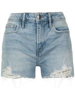 FRAME short en jean à effet usé - Bleu