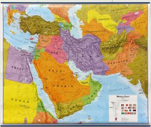 Wandkaart Middle East - Midden Oosten, 120 x 100 cm | Maps Internation