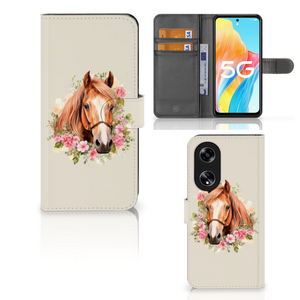 Telefoonhoesje met Pasjes voor OPPO Reno8 T 5G Paard