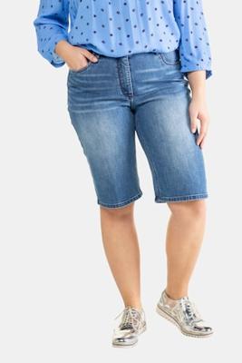 Ulla Popken Jeansshorts, boyfriend, wash-effect - Grote Maten