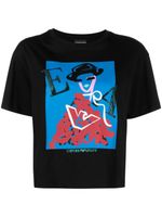 Emporio Armani t-shirt en coton à imprimé graphique - Noir