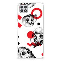 Silicone Back Case Samsung Galaxy A22 5G Skull Red - thumbnail