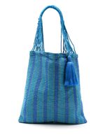 Nannacay sac porté épaule tissé Bianca à rayures - Bleu - thumbnail