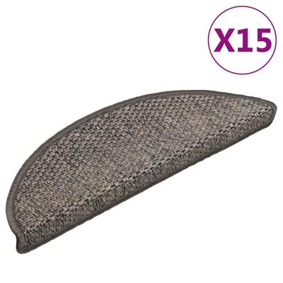 VidaXL Trapmatten zelfklevend 15 st sisal-look 56x17x3 cm bruinbeige