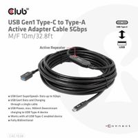 CLUB3D USB Gen1 Type-C to Type-A Active Adapter Cable 5Gbps M/F 10m/32.8ft - thumbnail