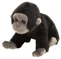 Wild Republic knuffel gorilla junior 13 cm pluche zwart