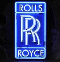 Rolls-Royce Logo Neon Verlichting Met Achterplaat 49 x 85 cm - thumbnail