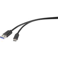 Renkforce USB-kabel USB 3.2 Gen1 (USB 3.0 / USB 3.1 Gen1) USB-A stekker, USB-C stekker 0.30 m Zwart RF-4536472