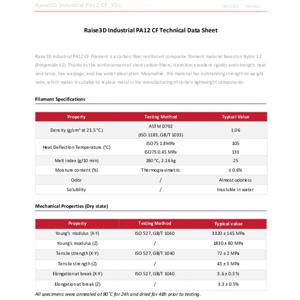 RAISE3D PMRA-1006 Industrial PA12 CF Filament PA12 1 stuk(s)