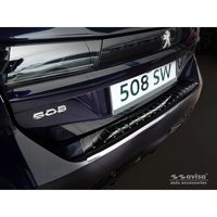 Zwart RVS Bumper beschermer passend voor Peugeot 508 II SW 2019- 'Ribs' AV245215