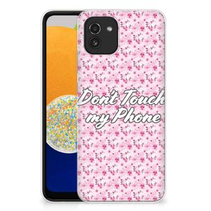 Samsung Galaxy A03 Silicone-hoesje Flowers Pink DTMP