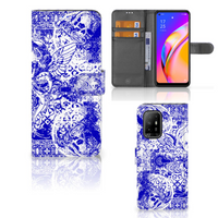 Telefoonhoesje met Naam OPPO Reno5 Z | A94 5G Angel Skull Blauw - thumbnail