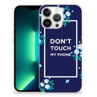 iPhone 13 Pro Max Silicone-hoesje Flowers Blue DTMP - thumbnail