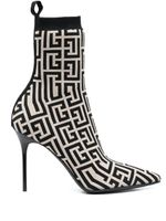 Balmain bottes pointues à motif monogrammé en jacquard - Tons neutres