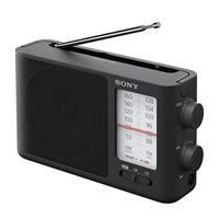 Sony ICF-506 draagbare robuuste analoge radio (retro design, vol geluid, AC-voeding of batterijvoeding, draaggreep) zwart